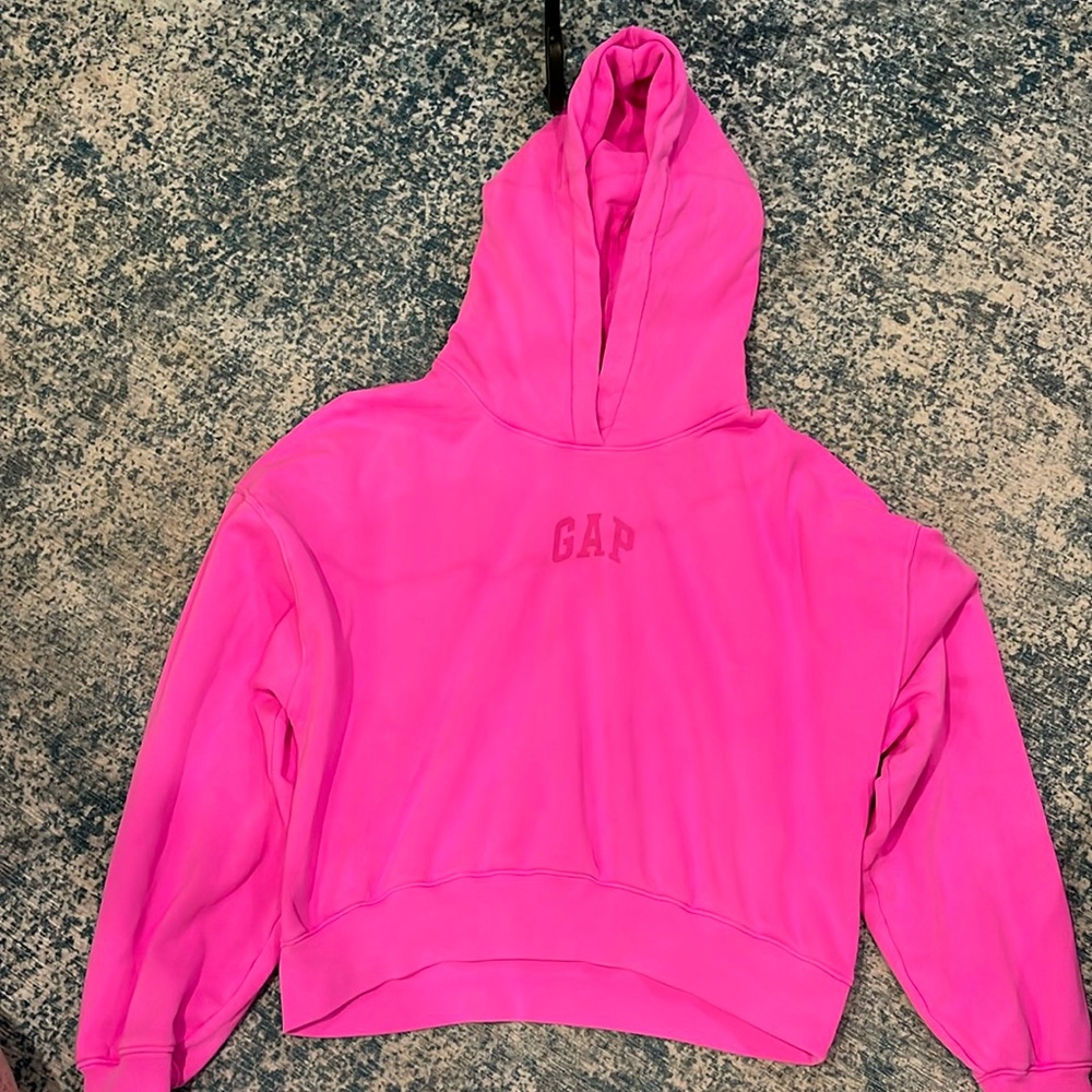 GAP-Woman’s Vintage Soft Arch Logo Cropped Hoodie color:pink size:Medium